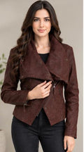 Women's Cognac Sheepskin Leather Jacket | New York Skin