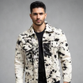 Vintage Cowhide Hair-On Leather Jacket – Black & White Statement Piece