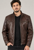 Dark Brown Sheepskin Leather Jacket: Men's Shearling Winter Coat
